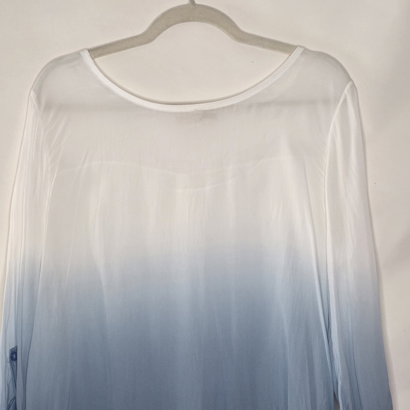 Prontomoda Giusy Silk Viscose Blend Top Size L Mixed Media Lightweight Tunic. - Picture 2 of 11